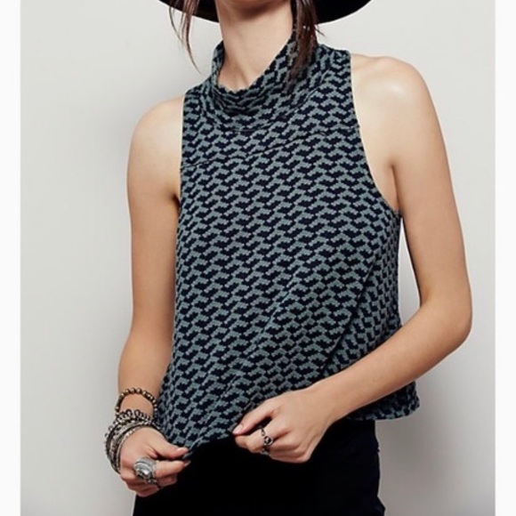 WE THE FREE PEOPLE SKI SLOPE Crop Top Blue Green